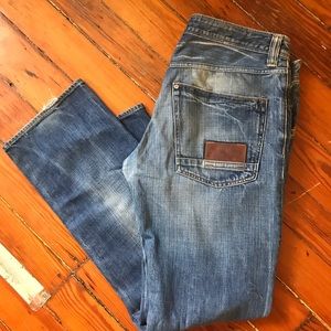 H&M jeans w/ brown leather